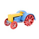 A ‘Modelled Miniature’ ‘HORNBY SERIES’ Farm Tractor 22e. An example in yellow, blue and red. An