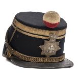 An officer’s 1861 pattern quilted shako of The 82nd (Prince of Wales’s) Volunteers, PL peak, gilt