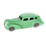 Dinky Toys Chrysler Royal Sedan 39e. An example with green body, black ridged wheels, black tyres