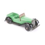 Dinky Toys British Salmson Four seater sports tourer 36f. In leaf green with tinplate screen, open