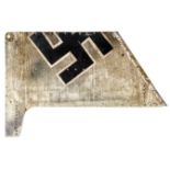 An extremely rare complete and undamaged aluminium panel from the tail fin of a WWII German