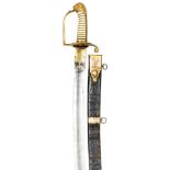 A good Volunteer officer’s sword, c 1798, of Lieut Col Kearsley, curved, shallow fullered blade