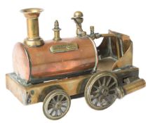 A small 3" gauge brass and copper live steam ‘Dribbler’ 2-2-0 four wheeled two-cylinder