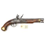 A 16 bore New Land Pattern flintlock holster pistol, 15” overall, barrel 9” with ordnance proofs,