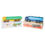 2 Dinky Supertoys. Foden 14-Ton Tanker (504). Dark blue cab with mid blue flash, dark blue chassis