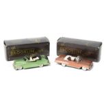 2 Brooklin white metal models. BRK61 1960 Chevrolet Impala convertible in metallic bronze with