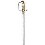 An RN sword for Commanders and above, c 1810, straight fullered blade 32”, etched with 1801-16 R