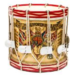 A very well painted George V brass side drum of the 2nd Battalion the Seaforth Highlanders (Ross-