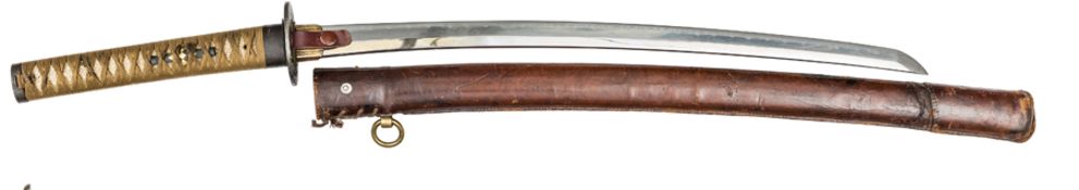 A Japanese sword Wakizashi, Shuto period, c 1660, polished blade 22” signed Bizen Osafune Zu