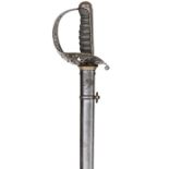 A Victorian 1887 Heavy Cavalry officer’s undress sword, mounted with late Victorian RA officer’s
