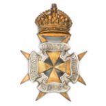 A post 1902 OR’s brass and WM HP of the Royal Malta Militia. GC Plate 1