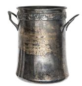 An SS presentation large silver coloured goblet, inscribed “Dem Scheidenden Kameraden Herrn SS