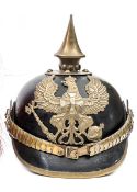 A Prussian Reservist enlisted man’s 1871 pattern infantry pickelhaube, the large eagle plate with