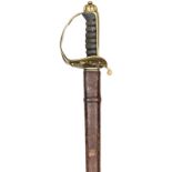 An Irish infantry officer’s sword, c 1935, straight fullered blade 33”, of British style, etched