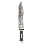 A Bowie knife, blade 10½”, marked “Broomhead & Thomas, Celebrated American Hunting Knife” at