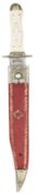 A Victorian bowie knife, plated blade of traditional form marked “Broomhead & Thames, Celebrated