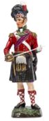 A continental painted porcelain figure of an officer “79th Cameron Highlanders 1814” in full dress