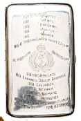 An interesting silver presentation cigarette case recording the service of Rear Admiral R.C. Murray,
