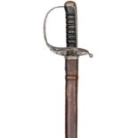 A Victorian 1887 Heavy Cavalry officer’s undress sword, mounted with plain infantry pattern blade