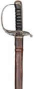 A Victorian 1887 Heavy Cavalry officer’s undress sword, mounted with plain infantry pattern blade