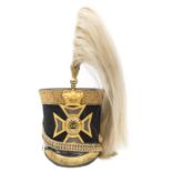 A fine officer’s Albert pattern shako of the 13th Light Dragoons, the pattern worn by officers in