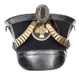 An Imperial German “bell topped” Landwehr shako, with circular badge of the 51st (4th Lower