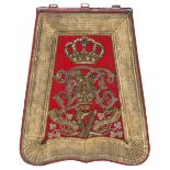 An interesting pre Crimea War officer’s full dress embroidered sabretache of the 8th The King’s