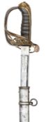 An 1845 pattern infantry officer’s sword of The Royal Scots, slightly curved, fullered blade 32½”,