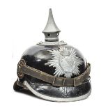 A very rare Saxony 1st Leib Grenadier Regt 100 pickelhaube in field grey finish, Saxon badge on