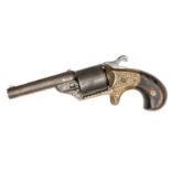A 6 shot .32” National Arms Co front loading teat fire SA revolver, number 22669, 7” overall,