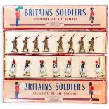 2 Britains sets. Kings African Rifles set 225. Comprising 8 infantrymen with rifles at the slope,