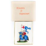 Britains mounted Knights. Knights of Agincourt – Knight with lance and banner in blue/red livery