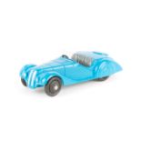 A Dinky Toys 38 series Frazer-Nash (38a). In mid-blue with Grey interior and original screen,