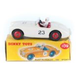 Dinky Toys Austin-Healey ‘100’ Sports (109). An example in cream with red seats and wheels, RN23.