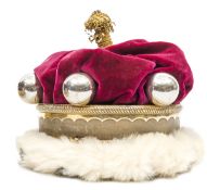 A Peeress’s 6 ball coronet made for the Coronation of George VI, crimson velvet caul with ermine