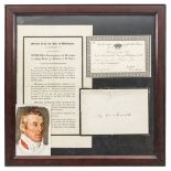 A printed ticket for the Duke of Wellington’s funeral, to Major Gen Ewart CB, with black bordered
