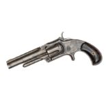 A 5 shot .32” RF Smith & Wesson New Model 1½ SA revolver, number 33288, barrel 3½” with rosewood