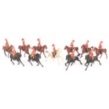 Scarce early Britains ‘B’ size 1st Dragoon Guards from set No.57. 11 mounted figures, dating from