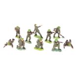 50 Britains 1960’s plastic WW11 British infantry. All in action poses, with rifles, machine guns,