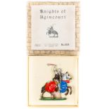 Britains mounted Knights. Knights of Agincourt – Knight with mace, red/blue livery No.1659. Boxed,