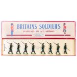 Britains German Infantry (in field grey uniform) No.432. 8 marching figures, Officer with sword