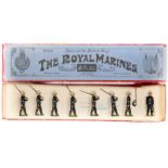 Britains Royal Marines set No.35. 8 figures, Officer plus 7 Marines, all marching with rifles at the