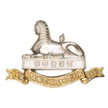 A WO’s cap badge of The Manchester Regt, Sphinx and “Egypt” on title scroll, worn 1881-95. GC