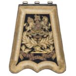 A Vic officer’s full dress embroidered sabretache of The Royal Artillery, blue cloth, gilt lace