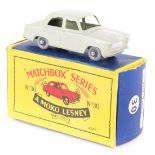 Matchbox Series No.30 Ford Prefect. In grey with the harder to find grey plastic wheels. Boxed,