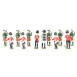 Britains Irish Guards Drum & Pipe Band from set No.2096. 1954-59 12 figures – 3 side drummers,