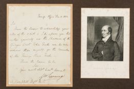 An important m/s letter signed by George Channing as Foreign Secretary, dated 12.10.1832, to the