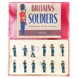 A rare Britains Royal Air Force Band No.1527. 1956 12 RAF figures in peaked caps – Band Master