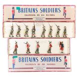 2 Britains Sets. Cape Town Highlanders set 1901. Comprising 8 figures, Officer with sword in brown