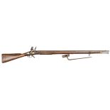 An early 19th century Indian made 10 bore Brown Bess type flintlock musket, utilising some East